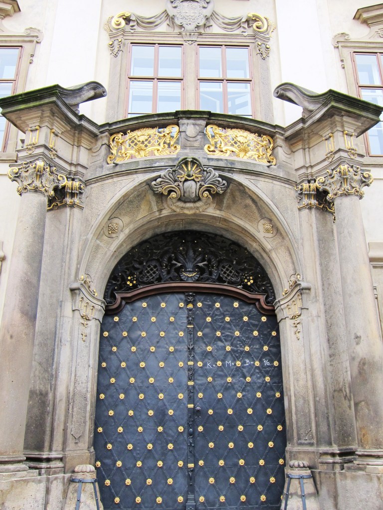 Beautiful black and gold door, Prague